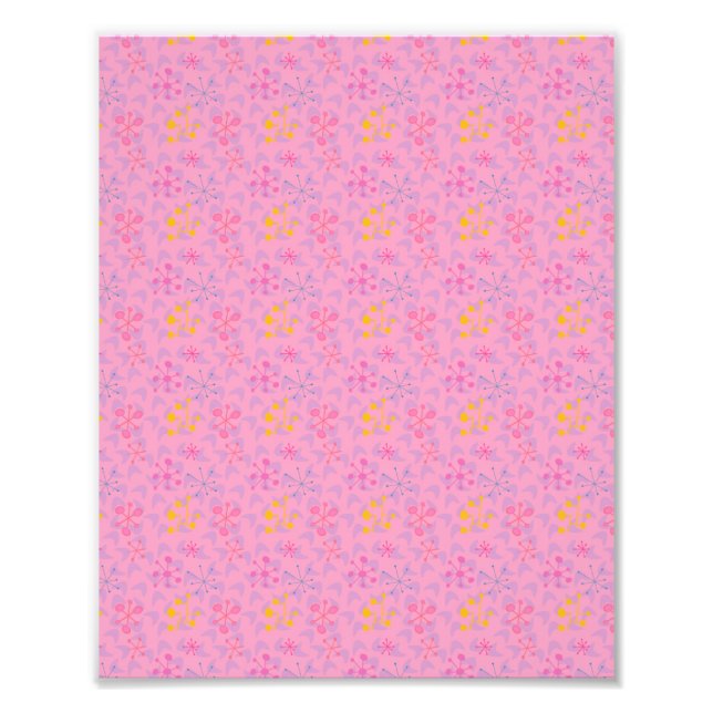 decorative childish pattern pink photo print (Front)