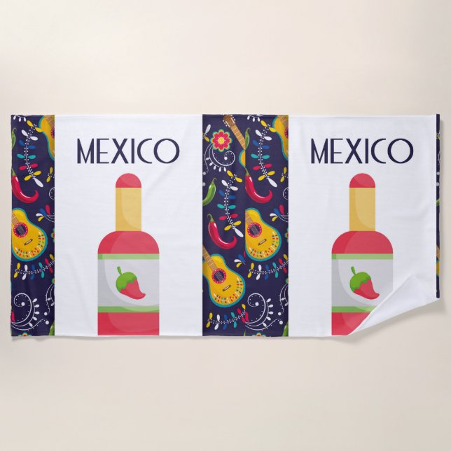 Decorative Chili Celebration Beach Towel (Front)