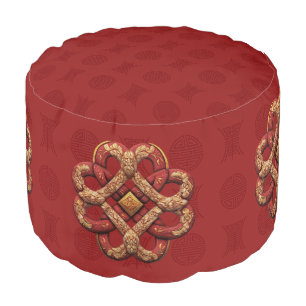 Decorative Chinese Knot Pouf