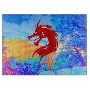 Decorative Chinese Red Dragon Cutting Board