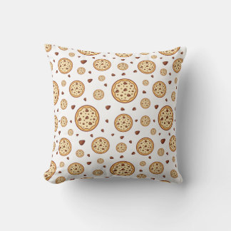 Decorative chocolate chip cookies seamless pattern throw pillow
