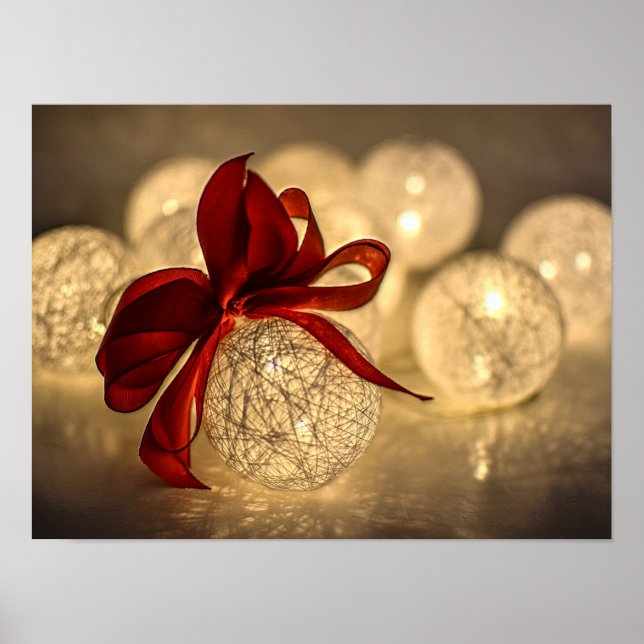 Decorative Christmas Ball and Bow Poster (Front)