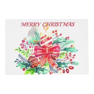 Decorative Christmas Candle Paper Placemat