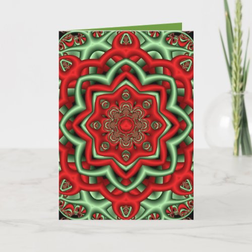 Decorative Christmas card with fantasy Flower