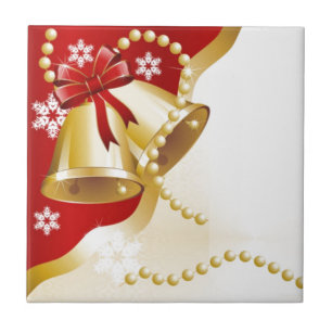 Decorative Christmas Gold Bells Tile