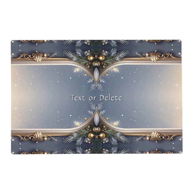 Decorative Christmas Holiday Paper Placemat (Front)