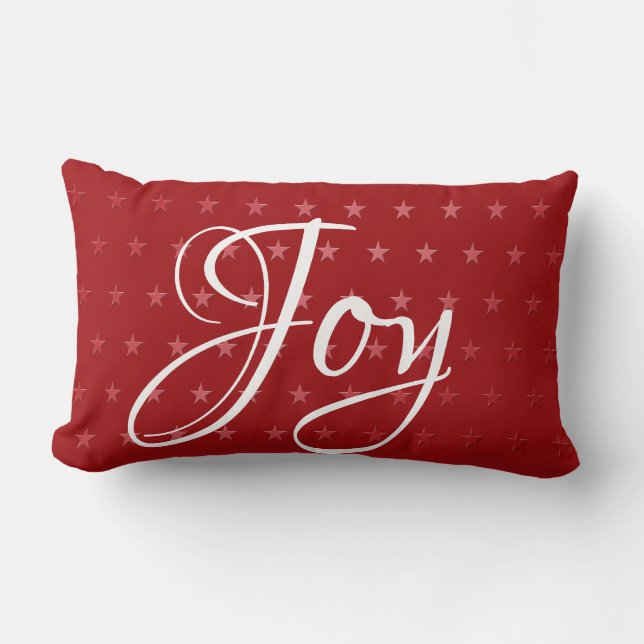 Decorative Christmas Joy Holiday Lumbar Pillow (Front)