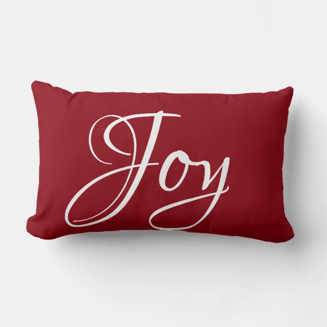 Decorative Christmas Joy Holiday Lumbar Pillow (Front)