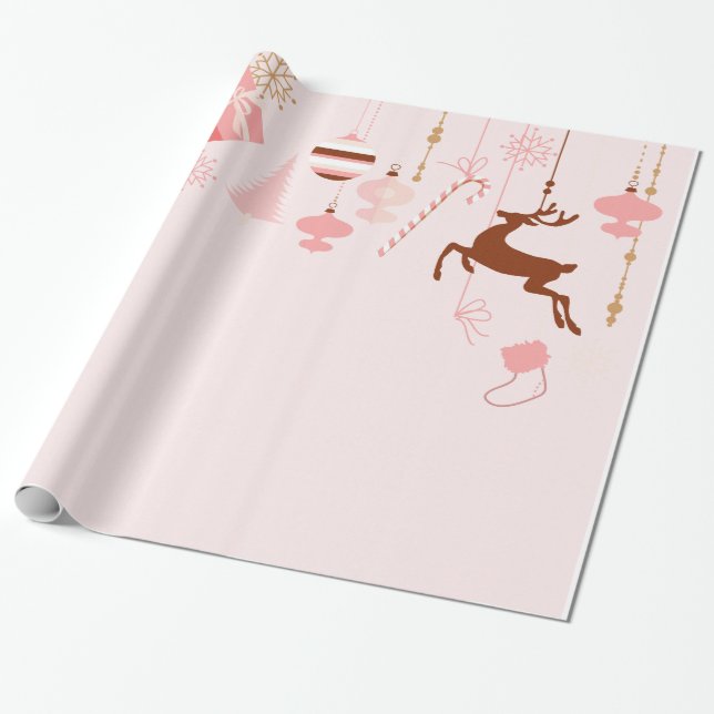 Decorative Christmas Oranment Wrapping Paper (Unrolled)