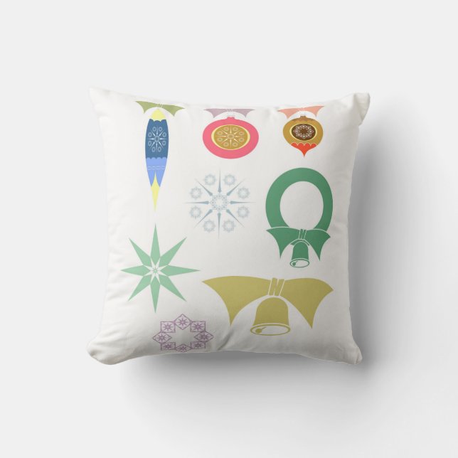 Decorative Christmas Ornaments Throw Pillow (Front)