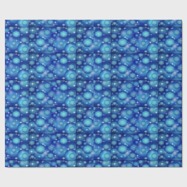 Decorative Christmas Ornaments with Snow Wrapping Paper (Seam)