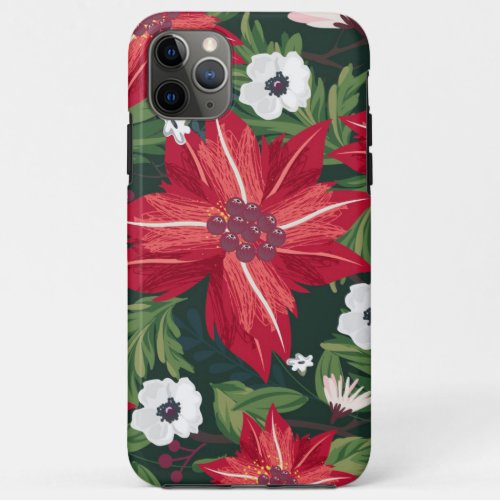 Decorative Christmas Poinsettia iPhone 11 Pro Max Case