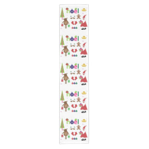 Decorative Christmas Santa Claus bells Ornaments Short Table Runner