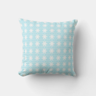 Decorative Christmas Snowflake background Blue Throw Pillow