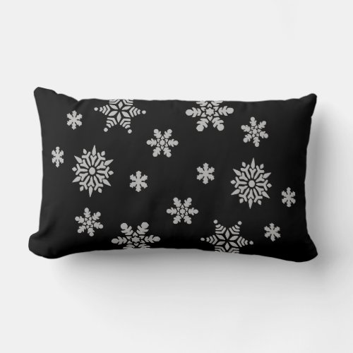 Decorative Christmas Snowflake Believe Holiday Lumbar Pillow
