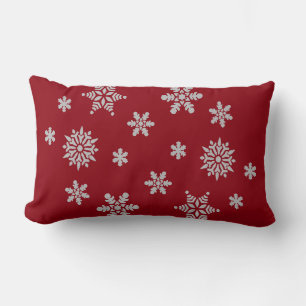 Decorative Christmas Snowflake Believe Holiday Lumbar Pillow