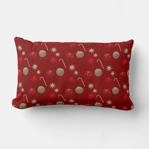 Decorative Christmas Snowflake Ornaments Holiday Lumbar Pillow