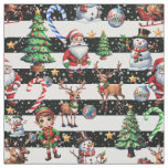 Decorative Christmas Stripes Pattern Design Fabric