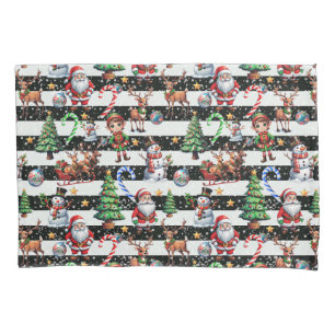 Decorative Christmas Stripes Pattern Design Pillow Case