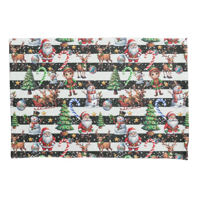 Decorative Christmas Stripes Pattern Design Pillow Case (Front)