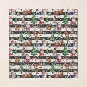 Decorative Christmas Stripes Pattern Design Scarf