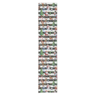 Decorative Christmas Stripes Pattern Design Short Table Runner