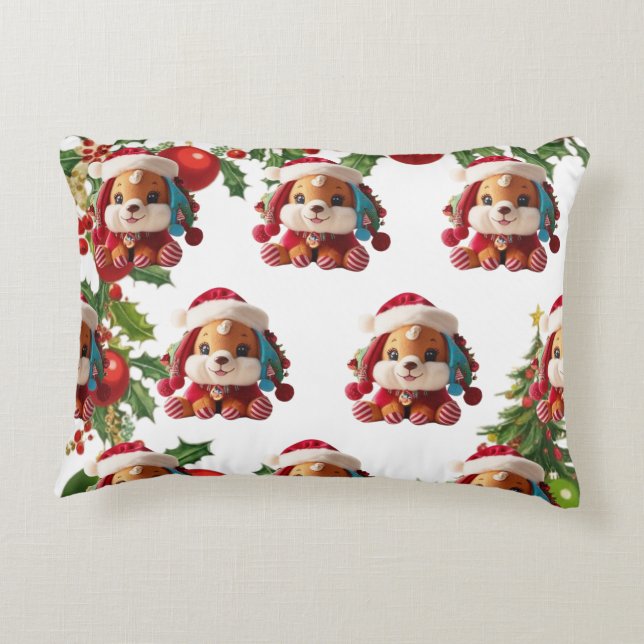 Decorative Christmas stuffed box Accent Pillow (Back)