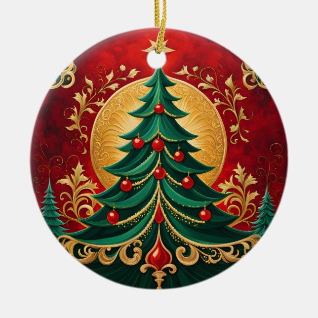 Decorative Christmas Tree Holiday Ornament (Front)