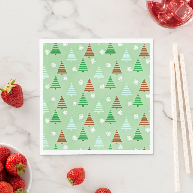 Decorative Christmas tree pattern Napkins (Insitu)