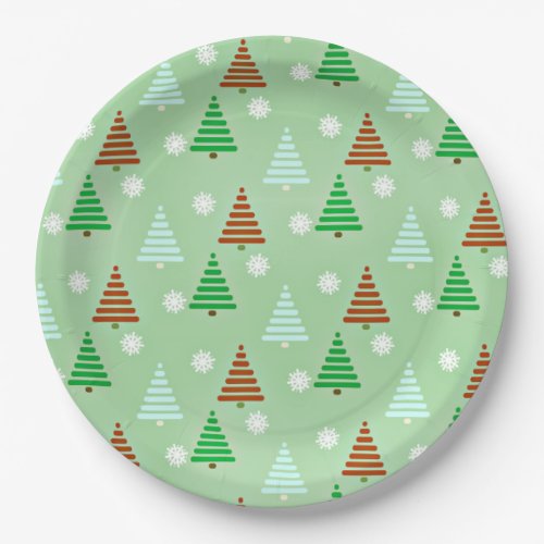 Decorative Christmas tree pattern Paper Plates