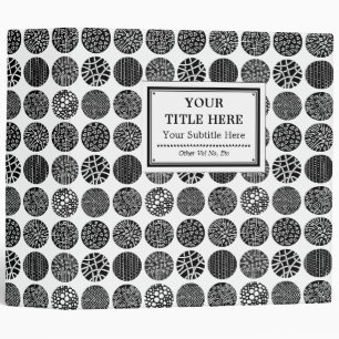 Decorative Circles - Black and White 3 Ring Binder