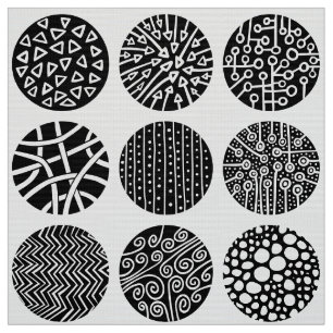 Decorative Circles - Black and White Fabric