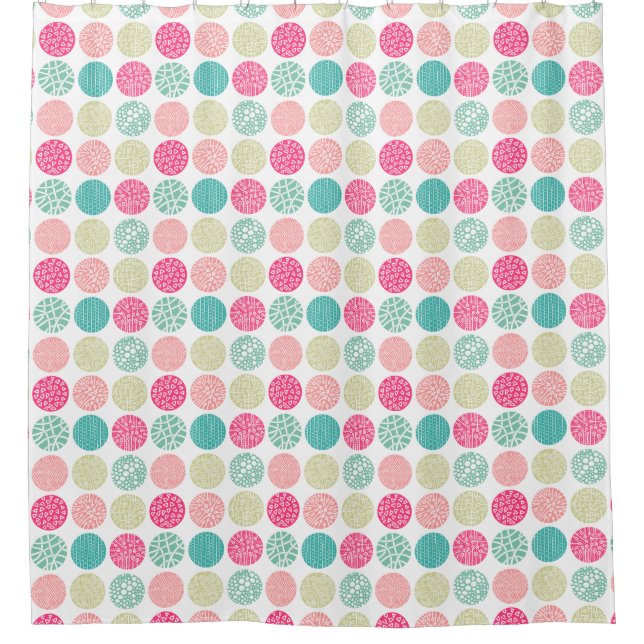 Decorative Circles - Colors 01 Shower Curtain (Front)