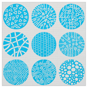 Decorative Circles - Sky Blue and White Fabric