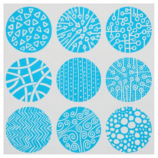 Decorative Circles - Sky Blue and White Fabric