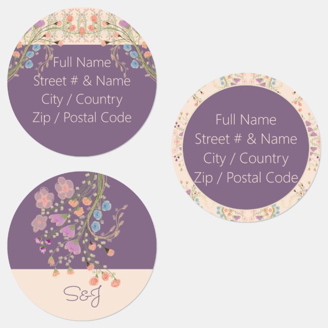 Decorative Circular Designer Labels (Group)