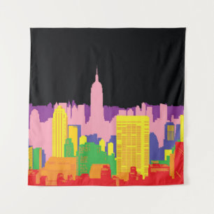 Decorative city skyline background urban buildings tapestry
