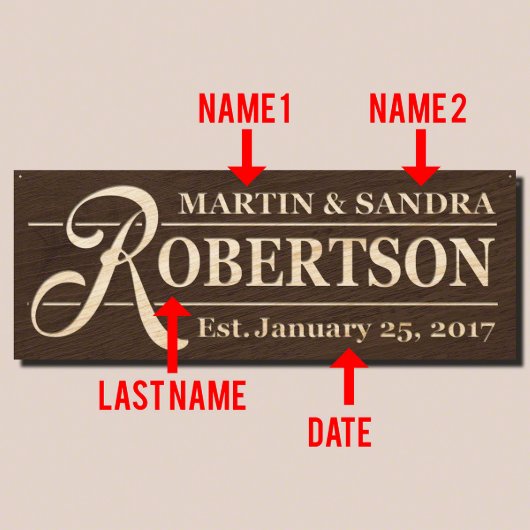 Decorative Claremore Engraved Wooden Wall Sign (Front)