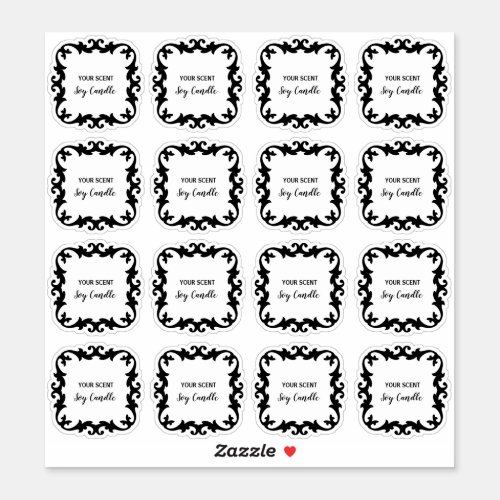 Decorative Clear Soy Candle Labels 2x2 Inches