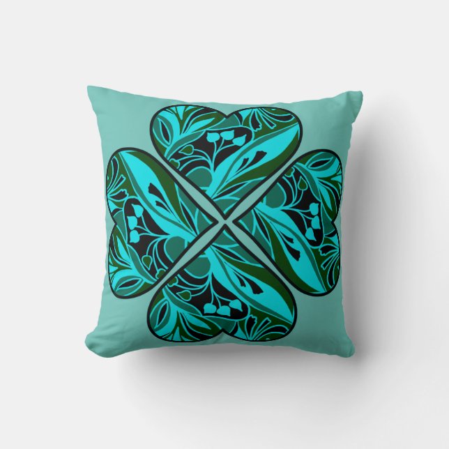 Decorative clover throw pillow (Front)