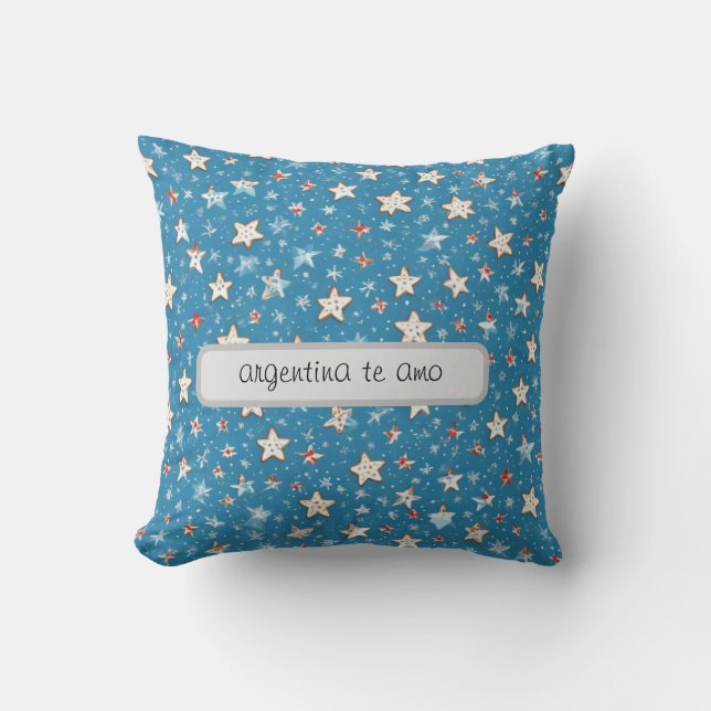 "Decorative Cojín with Argentine Pride. Throw Pillow (Front)