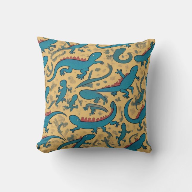 Decorative Cojin with Lagartijas Design Throw Pillow (Front)