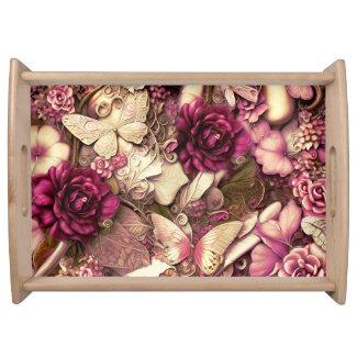 Decorative Collage Butterflies And Roses