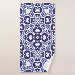 Decorative color ceramic azulejo tiles. Vintage se Bath Towel