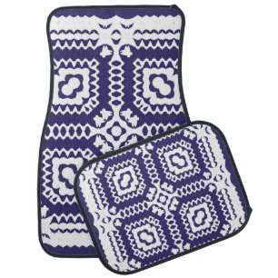 Decorative color ceramic azulejo tiles. Vintage se Car Floor Mat