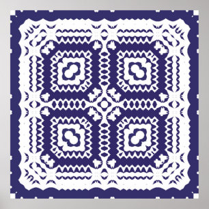 Decorative color ceramic azulejo tiles. Vintage se Poster