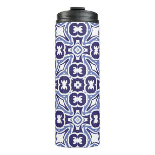Decorative color ceramic azulejo tiles. Vintage se Thermal Tumbler