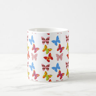 Decorative Colored Butterflies Coffee Mug