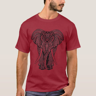 Decorative Colored Indian Elephant T-Shirt