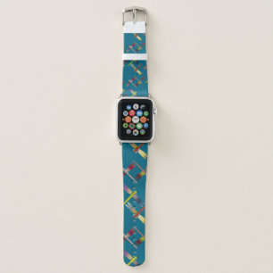 Decorative colored seamless pattern with cute drag apple watch band